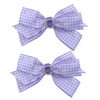 Lilac Gingham Hair Bow - 2 pack