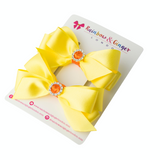 Yellow & Orange ColourPop Bows - 2 pack