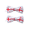 World Cup St Georges Flag Hair Bows - 2 pk
