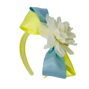 Yellow and Blue Flower Alice band
