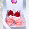 Angel Hair Bow Gift Set - Red & Pink