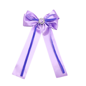 Pretty Priscilla Long Tail Bow Clip - Lilac