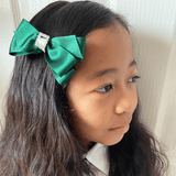 Bottle Green School Bow Trio - 3 pack Clips