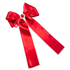 Pretty Priscilla Long Tail Bow Clip - Red