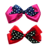 Large Annabel Polka Dot Bow Clips - Pink & Red 2 pack