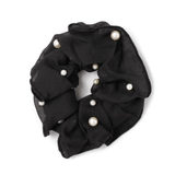 Chiffon & Peal Scrunchie - Cream & Black 2pk