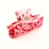 Abstract Print Claw Clip - Red & White
