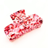 Abstract Print Claw Clip - Red & White