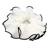 Large Layered Trim Scrunchie - White & Black