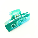 Abstract Print Claw Clip - Green & Yellow