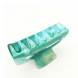 Abstract Print Claw Clip - Green & Yellow