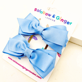 Baby Blue School Bow Duo 2pk