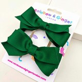Bottle Green School Bow Duo 2pk