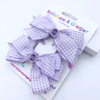 Lilac Gingham Hair Bow - 2 pack