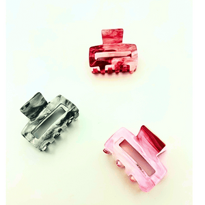 Mini Square Claw Clips - 3pk