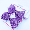 Purple Gingham Hair Bow - 2 pack