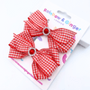 Red Gingham Hair Bow - 2 pack
