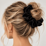 Extra Large Layered Velvet Scrunchie - Black