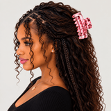 Abstract Print Claw Clip - Red & White