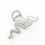Wavy Crystal Metal Hair Claw Clip - Silver