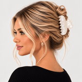 Ivory iridescent diamante Hair Claw Clip