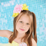 Harmonie Flower Headband - Yellow & Pink