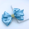 Large Angel Hair Bow - Blue & Yellow