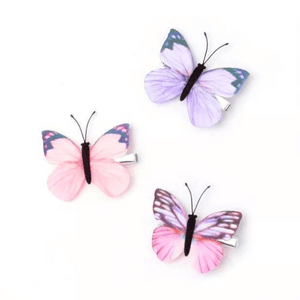 Butterfly Fabric Hair Clip Set - 3 pack
