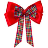 Large Knotted Red Tartan Hair Bow