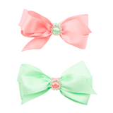 Mint Green & Candy Pink Pastel Bliss Hair Bows - 2 pack