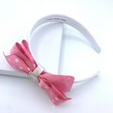 Polka Dot Hair Bow Gift Set - Pink & White