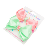 Mint Green & Candy Pink Pastel Bliss Hair Bows - 2 pack