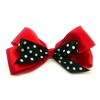 Large Annabel Stacked Polka Dot Hair Bow - Red