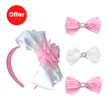 Harmonie Hair Bow Gift Set - Pink & White