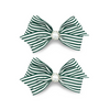 Forest Green Imara Stripes Bows - 2 pack