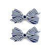 Navy Blue Imara Stripes Bows - 2 pack