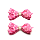Pink Sophia Polka Dot Bows - 2 pack