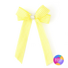 Long Tail Gingham Hair Bow - Yellow