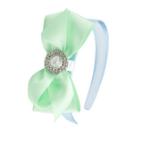 Pastel Bliss Bow Alice band - Mint Green & Blue