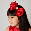 Large Girls' Angel Hair Bow - Red