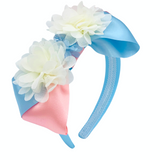 Pink and Blue Flower Alice band