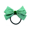 Small Gingham & Velvet Hair Bow - Green