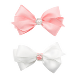 Candy Pink & White Pastel Bliss Bows - 2 pack