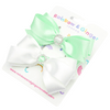 Mint Green & White Pastel Bliss Bows - 2 pack