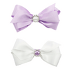 Lilac & White Pastel Bliss Bows - 2 pack