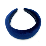 Navy Padded Velvet Headband - Large