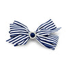 Imara Stripes Hair Bow Clip- Navy