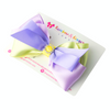 Large Lilac, Yellow & Green Pastel Bow Clip