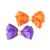 Orange & Purple ColourPop Hair Bow Clips - 2 pack