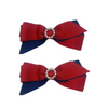 Red & Blue Grosgrain Bow Clip - 2 pack